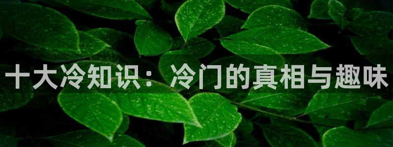 jiumosearch鸠摩搜书官网：十大冷知识：冷门的真相与趣味